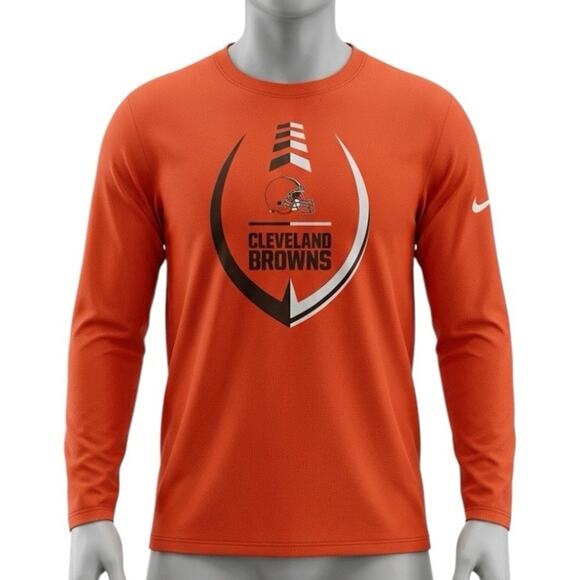 Nike Other - Nike Cleveland Browns Dri-Fit Long Sleeve Shirt Men’s XL Orange NFL Tee